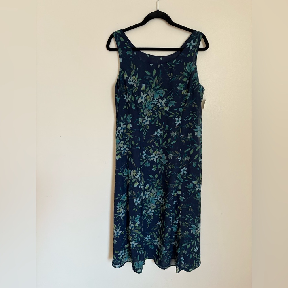 Coldwater Creek Navy Blue Floral Dress - 14